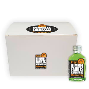 24er Box Pfefferminzlikör Display Himmelfahrtskommando als Vatertagsgeschenk 24 St kleine Schnäpse 2 cl 20% vol. alk. Geschenke für Männer zum Vatertag Männertag