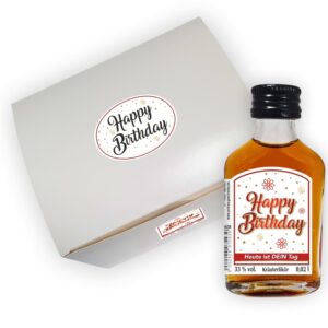 24er Box - Zum Geburtstag, Heute ist dein Tag - Kräuterlikör Happy Birthday Zahlengeschenk zum runden Geburtstag - Likörbox von oben