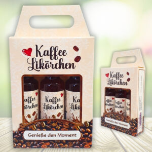3er Box - Kaffee Likörchen - Kaffeelikör Geschenk für Kaffeeliebhaber Kaffeegeschenk