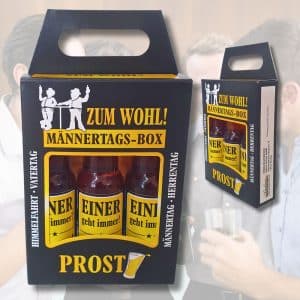3er Box Kräuterlikör - Zum Wohl Männertagsbox - 3 x 2cl. 33% vol. Likör „Einer geht immer“ originelles Vatertagsgeschenke Geschenk zum Männertag Vatertag Christi Himmelfahrt