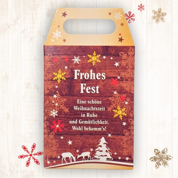 3er Box Weihnachtsliköre Frohes Fest Nuss Nougat Amarena Kirsch Schoko Sahne Bratapfel Glühwein Likör zu Weihnachten - Rückseite