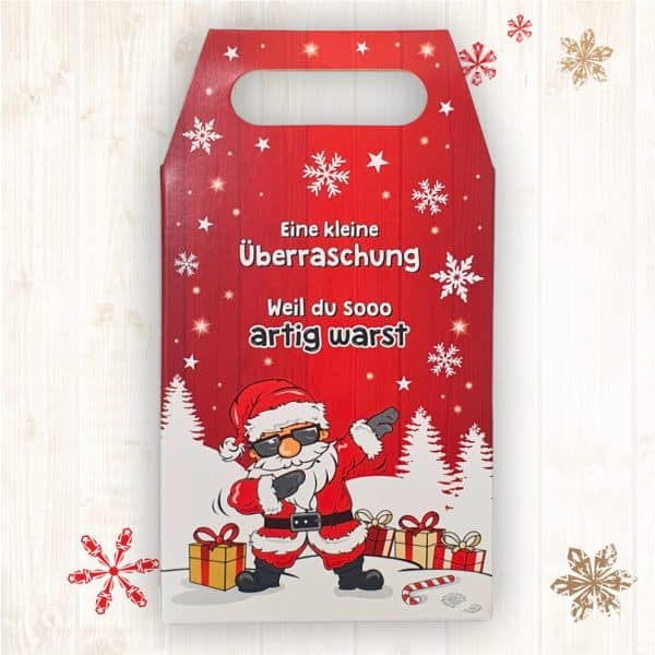 3er Box Weihnachtsliköre - Weil du so artig warst - Nuss Nougat Amarena Kirsch Schoko Sahne Bratapfel Glühwein Likör zu Weihnachten - Rückseite