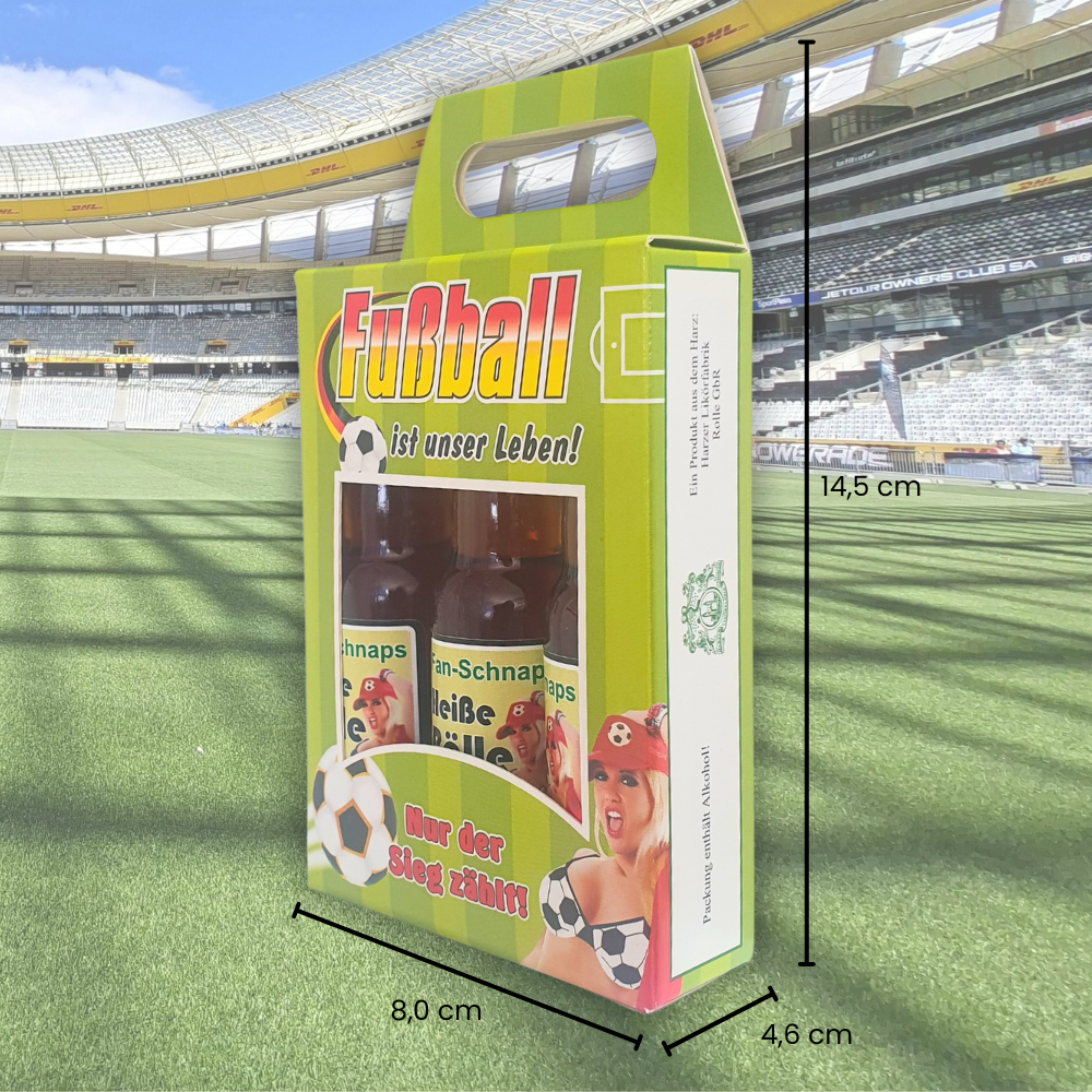 3er Likörbox Heiße Bälle Fan Schnäpse Fußball Geschenke für Männer Kräuterlikör - Maße