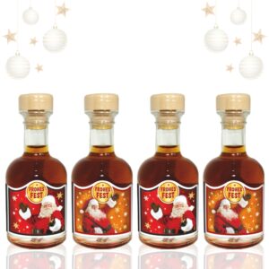 4er Set Mini Apotheker Weihnachtsliköre - Frohes Fest Weihnachtsüberraschung Kräuterlikör - 33% vol. Kräuterlikör als Geschenk Kleinigkeit zu Weihnachten Humor Apotheke Spaßmedizin Humormedizin