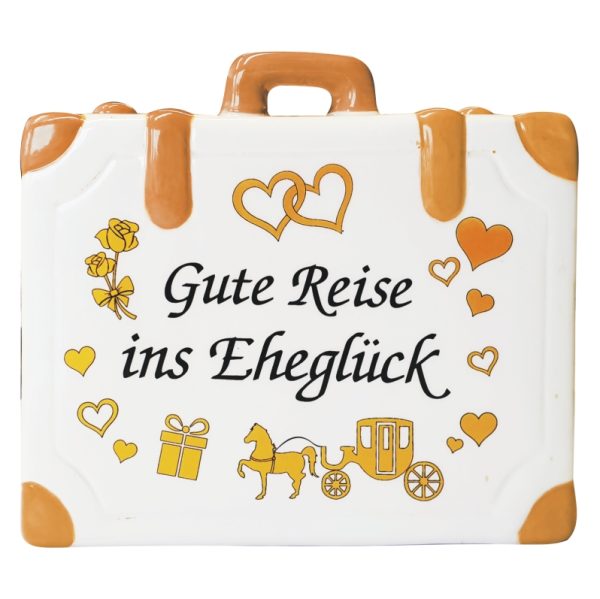 Sparbüchse Spardose Koffer Geschenk - Zur Hochzeit - Reisekoffer just married Hochzeitsgeschenk Geldgeschenk AV Andrea Verlag andrea-geschenke.de