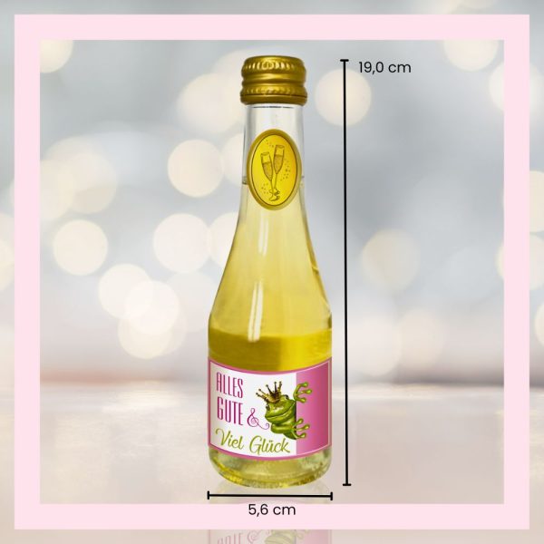 Alles Gute und Viel Glück Frosch - Piccolo 0,2l Beerenperlwein Schaumwein Perlwein Sekt Wein Secco Schaumwein - Maße
