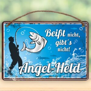 Angel Held Angler Männer Mann Metallschild Blechschild Schild Türschild Männergeschenk AV Andrea Verlag andrea-geschenke.de