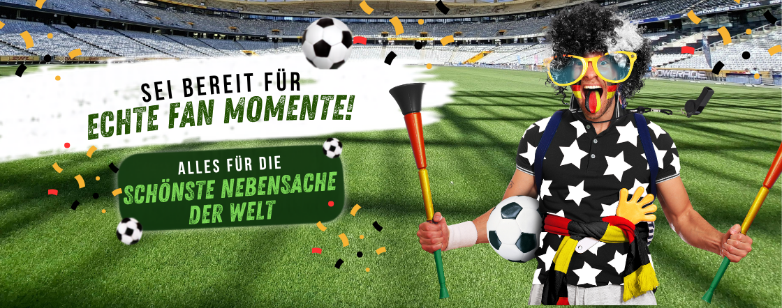 Banner Fußball - sei bereit für echte Fan-Momente