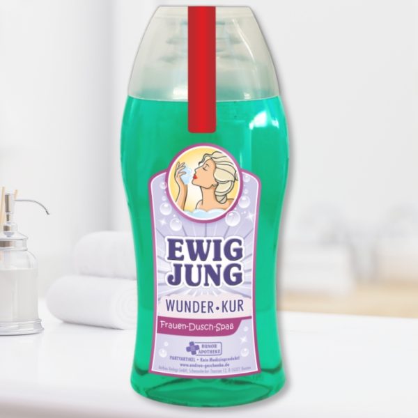 Duschgel - Ewig Jung - Duschbad Geschenk für Frauen Spaßmedizin Humorapotheke Scherzartikel Spaß Av Andrea Verlag andrea-geschenke.de