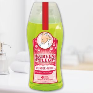 Duschgel - Kurvenpflege - Duschbad Geschenk für Frauen Spaßmedizin Humorapotheke Scherzartikel Spaß Av Andrea Verlag andrea-geschenke.de