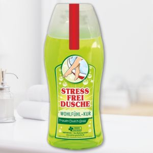 Duschgel - Stress Frei Dusche - Duschbad Geschenk für Frauen Spaßmedizin Humorapotheke Scherzartikel Spaß Av Andrea Verlag andrea-geschenke.de