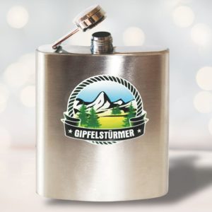 Edelstahl-Flachmänner Gipfelstürmer für Wanderer Bergsteiger Gipfererklimmer als Geschenk für Männer AV Andrea Verlag andrea-verlag.de