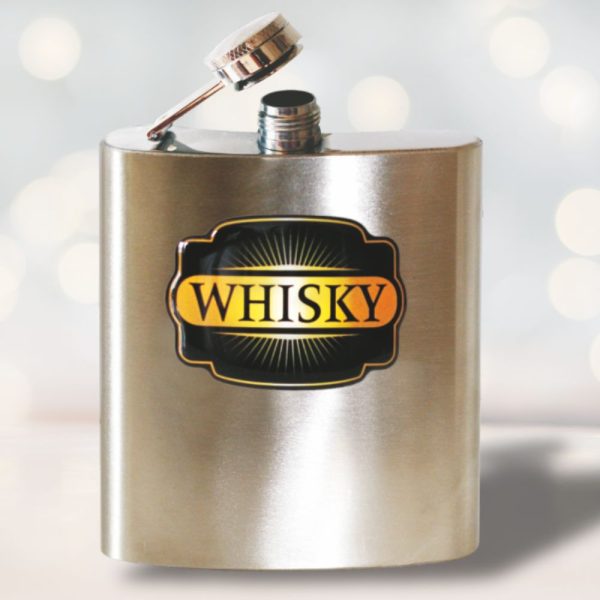 Edelstahl Flachmann Whisky Geschenk für Whiskykenner Whiskytrinker Whiskyfreunde AV Andrea Verlag andrea-geschenke.de