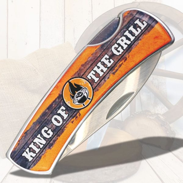 Edelstahl Taschenmesser King of the Grill Grillgeschenk AV Andrea Verlag andrea-geschenke.de - 1