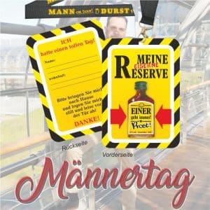 Eiserne Reserve Glückwunschkarte mit Schlüsselband Männertag Herrentag Vatertag Vatertagsgeschenke Männertagsgeschenke Männer Partygeschenk Geschenk AV Andrea Verlag andrea-geschenke.de