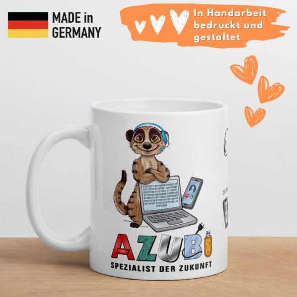 Geschenk Tasse Azubi Spezialist der Zukunft 300ml Kaffeetasse mit Spruch Lustige Bürotasse für Auszubildende - made in germany2