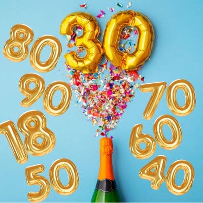 Geschenke zum runden Geburtstag Geburtstagsgeschenke mit Zahlen Zahlengeschenke Kleinigkeiten für runde Geburtstage andrea-geschenke.de AV Andrea Verlag