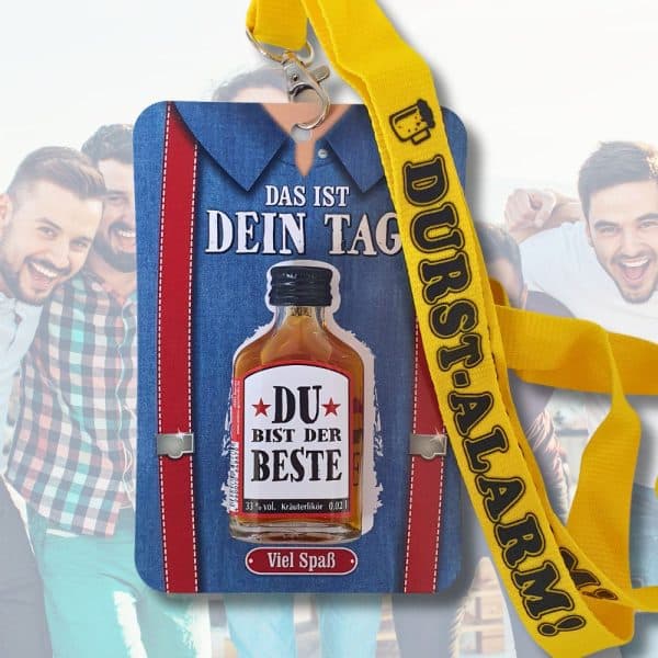 Geschenkkarte blau das ist dein Tag Du bist der Beste Karte mit Likör Männertag Männertagsgeschenke Vatertag Vatertagsgeschenke Herrentag Geschenk für Männer Kräuterlikör Schnapskarte