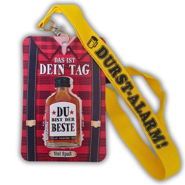 Geschenkkarte rot das ist dein Tag Du bist der Beste Karte mit Likör Männertag Männertagsgeschenke Vatertag Vatertagsgeschenke Herrentag Geschenk für Männer Kräuterlikör Schnapskarte - oH