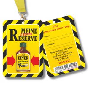 Glückwunschkarte zum Vatertag – „Eiserne Reserve“ mit Kräuterlikör & Schlüsselband – Perfektes Vatertagsgeschenk für Männer, originelle Geschenkidee zum Männertag, Geburtstag oder als Dankeschön