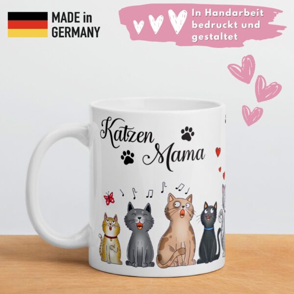 Katzentasse Katzen Tasse Kaffeetasse mit Spruch - Katzenmama, bunt - Geschenk für Katzenliebhaber - made in germany
