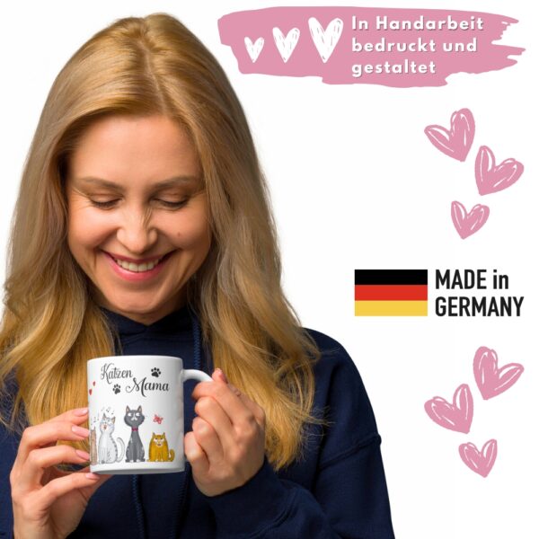 Katzentasse Katzen Tasse Kaffeetasse mit Spruch - Katzenmama, bunt - Geschenk für Katzenliebhaber - made in germany v2