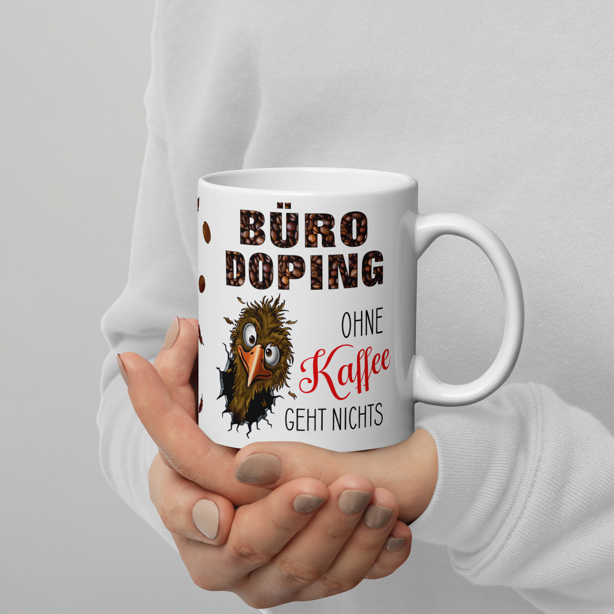 Becher Tasse Kaffeetasse mit Spruch - Büro Doping