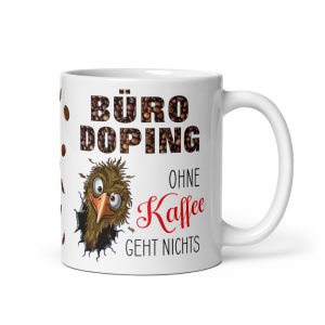 Lustige Tasse Kaffeetasse für Kaffeeliebhaber – Büro Doping ohne Kaffee geht nichts – Becher Perfektes Geschenk für Kaffee-Junkies, Kollegen & Freunde