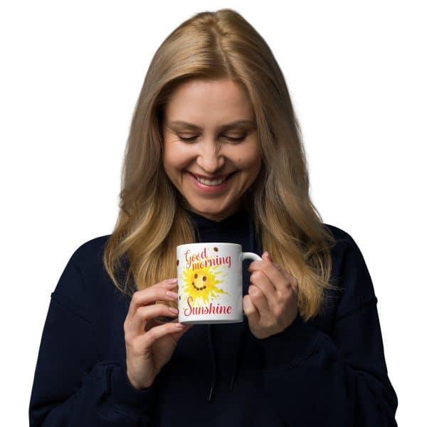 Lustige Tasse Kaffeetasse für Kaffeeliebhaber – good morning sunshine – Becher Perfektes Geschenk für Kaffee-Junkies, Kollegen & Freunde - mit Frau
