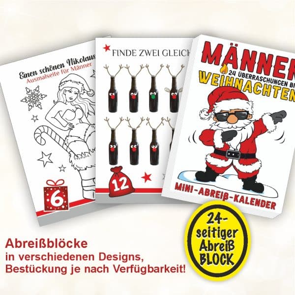 Männer Adventskalender mit Kräuterlikör und Pfefferminzlikör 24 Seiten Abreißblock Schnaps Likör Kalender für Männer zum anhängen Einzigartiges Geschenk zu Weihnachten Scherzartikel - Abreißblock