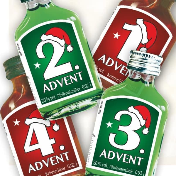 Männer Adventskalender mit Kräuterlikör und Pfefferminzlikör 24 Seiten Abreißblock Schnaps Likör Kalender für Männer zum anhängen Einzigartiges Geschenk zu Weihnachten Scherzartikel - Lkiöre