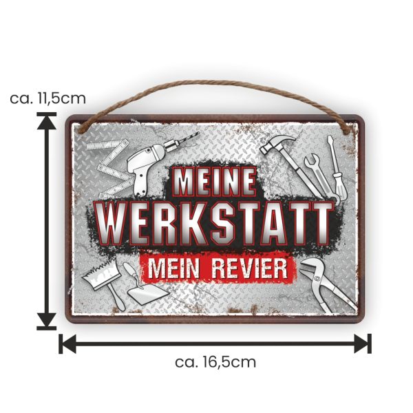 Metallschild mit Kordel – Meine Werkstatt, mein Revier – Bild 2