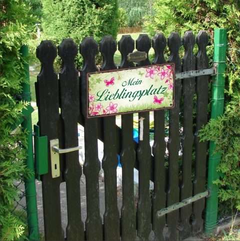 Metallschild für den Garten Mein Lieblingsplatz