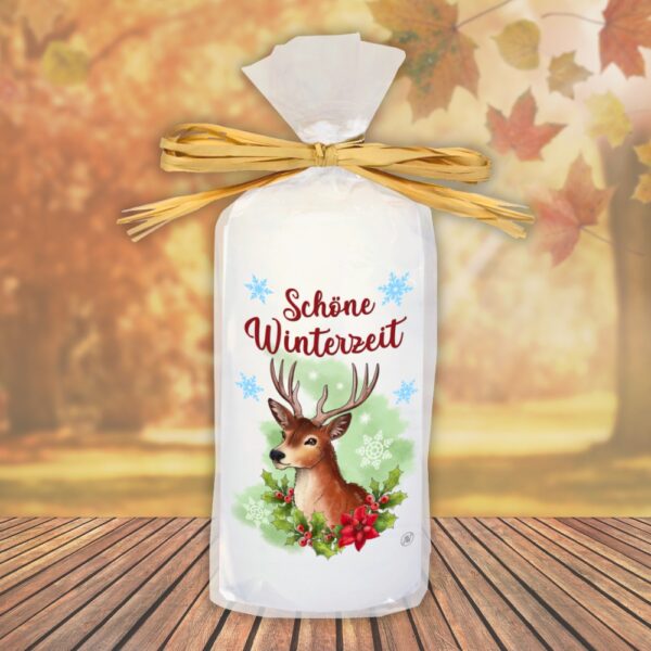 Geschenkkerze Kerze "Schöne Winterzeit" - Hirsch – Bild 2