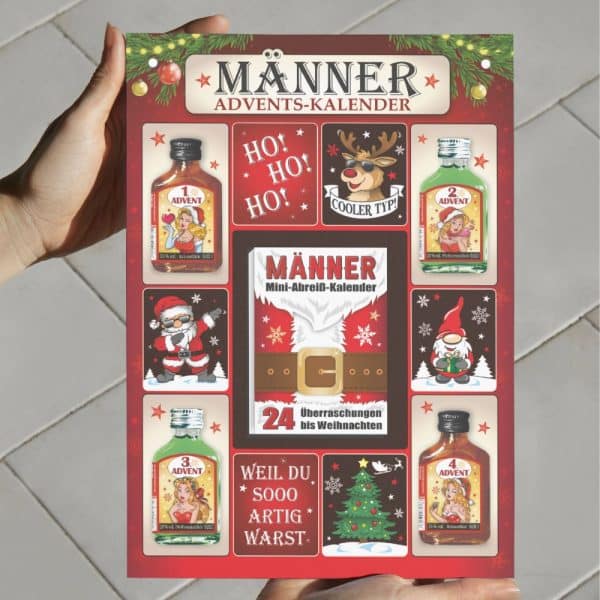 Neu Männer Adventskalender mit Kräuterlikör und Pfefferminzlikör 24 Seiten Abreißblock Schnaps Likör Kalender für Männer zum anhängen Einzigartiges Geschenk zu Weihnachten Scherzartikel - Mockup2