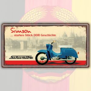 Ostalgie-Metallschild-Simson-Schwalbe-DDR-Automobile-Ostprodukte-Ossi-Schild-Tuerschild-Schild-Blechschild-Ost-Produkt-nostalgie-AV-Andrea-Verlag-www.andrea-geschenke.de