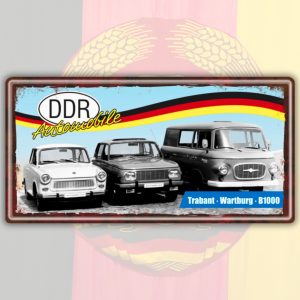 Ostalgie-Metallschild-Trabi-Wartburg-Barkas-B1000-DDR-Automobile-Ostprodukte-Ossi-Schild-Tuerschild-Schild-Blechschild-Ost-Produkt-nostalgie-AV-Andrea-Verlag-www.andrea-geschenke