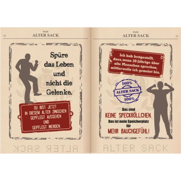 Pass Alter Sack Willkommen im Club Humor Geburtstag Alte Säcke Rentner Ruhestand Geschenk zum Geburtstag AV Andrea Verlag andrea-geschenke.de - innen2