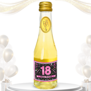 Piccolo Beeren Perlwein zum 18. Geburtstag - „18 Happy Birthday“ PINK Schwarz Geschenk Secco Sekt 0,2L 8% vol. alk. Pfeif auf's Alter