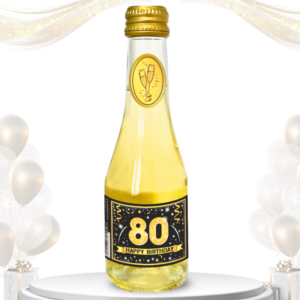 Piccolo Beeren Perlwein zum 80. Geburtstag - „80 Happy Birthday“ GOLD Schwarz Geschenk Secco Sekt 0,2L 8% vol. alk. Pfeif auf's Alter