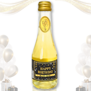 Piccolo Beeren Perlwein zum Geburtstag - „Happy Birthday“ GOLD Schwarz Geschenk Secco Sekt 0,2L 8% vol. alk. Pfeif auf's Alter