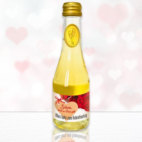 Piccolo Sekt Beerenperlwein Geschenk Kleinigkeit - Alles gute zum Valentinstag - 0,2l Beeren Perlwein Sekt Secco Schaumwein Beerenperlwein AV Andrea Verlag andrea-geschenke.de