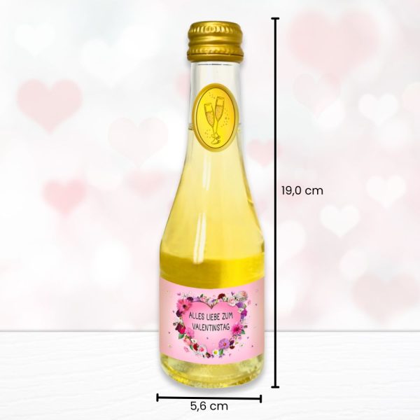 Piccolo Sekt Geschenk Kleinigkeit - Zum Valentinstag - 0,2l Beeren Perlwein Sekt Secco Schaumwein Beerenperlwein AV Andrea Verlag andrea-geschenke.de - Maße