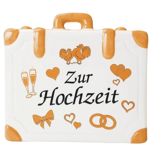 Sparbüchse Spardose Koffer Geschenk - Zur Hochzeit - Reisekoffer just married Hochzeitsgeschenk Geldgeschenk AV Andrea Verlag andrea-geschenke.de