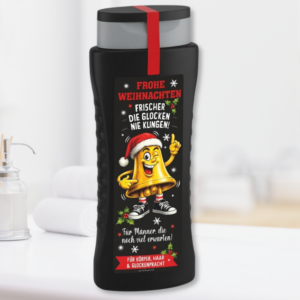 Spaß Duschbäder Duschgel - Glocken Shampoo - Geschenk zu Weihnachten für Männer 300ml Witziges Weihnachtsgeschenk & Scherzartikel für Männer mit Humor