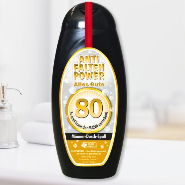 Spaß Duschbäder Duschgel Shampoo - zum 80. Geburtstag - Geschenk für Männer Geburtstagsgeschenk Männer Duschgel Duschbad lustig Scherzartikel