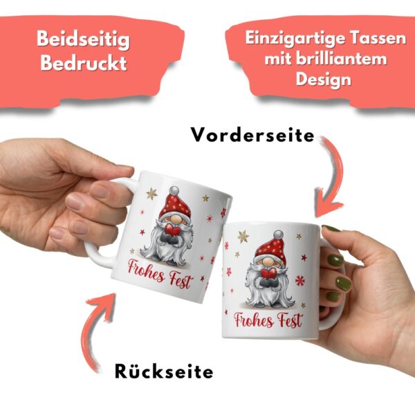 Süße Weihnachtstasse - Wichtel Fest - Kaffeetasse Geschenk Tasse mit Spruch und Schokolade mit Geschenkverpackung zu Weihnachten - Beidseitig bedruckt