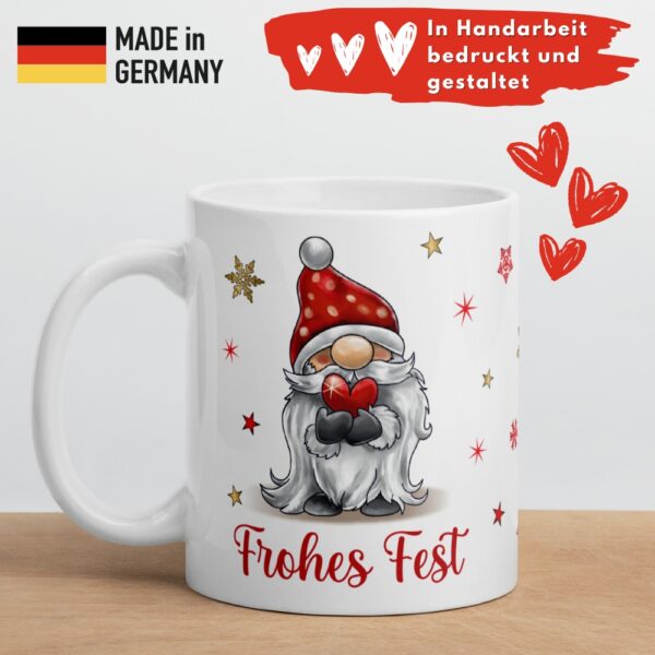 Süße Weihnachtstasse - Wichtel Fest - Kaffeetasse Geschenk Tasse mit Spruch und Schokolade mit Geschenkverpackung zu Weihnachten deidseitig bedruckt - Qualität made in germany 2