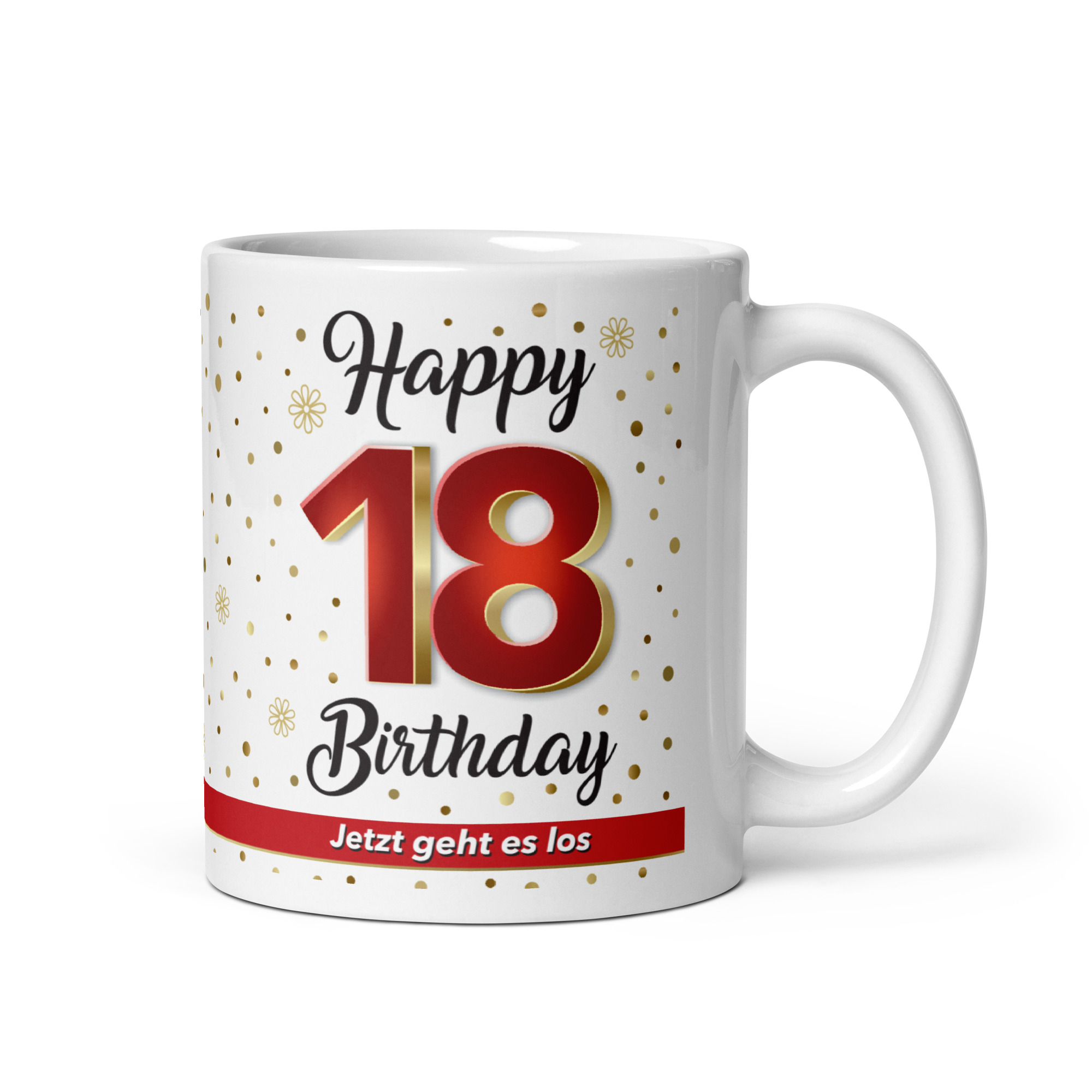 Tasse Becher Kaffeetasse zum 18. Geburtstag, 18 Happy Birthday, Tasse Geschenk