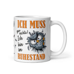 Tasse Kaffee-Becher Kaffeetasse „Ich bin im Ruhestand“ – Lustiges Rentner Geschenk zum Abschied – Hochwertige Keramik-Tasse – Geschenkidee zum Renteneintritt & Ruhestand